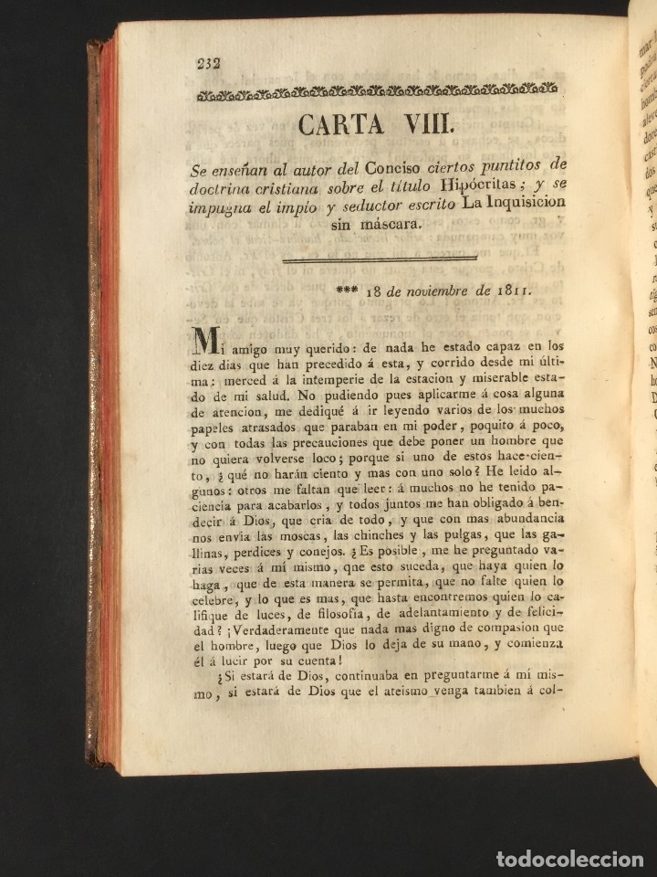 1824 Inquisicion Cartas Criticas Que Escribio Buy Old Books Of