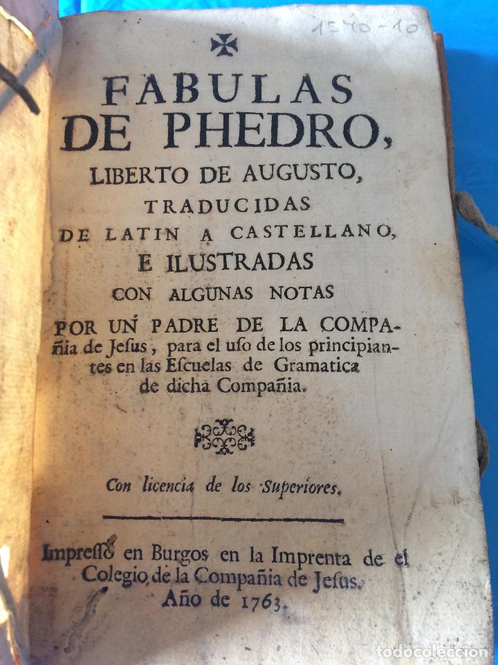 Libros antiguos: FABULAS DE PHEDRO 1763 - Foto 1