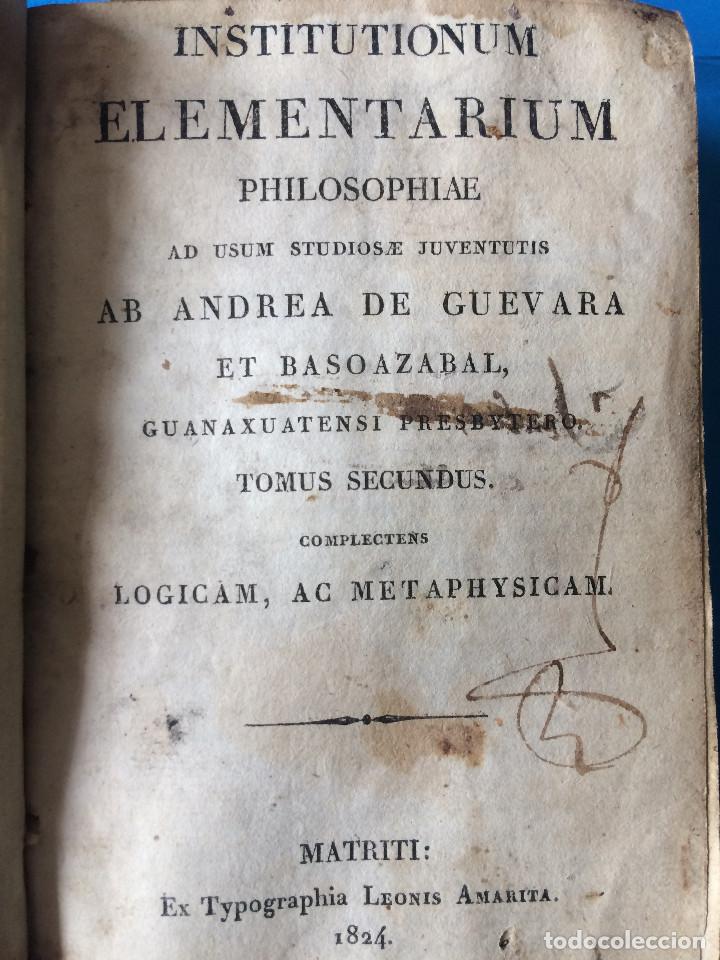 Libros antiguos: PHILOSOPHIAE 1824 - Foto 1