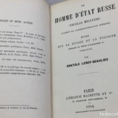 Libros antiguos: UN HOMME D'ÉTAT RUSSE NICOLAS MILUTINE. ANATOLE LEROY-BEAULIEU, 1884, EDICIÓN EN FRANCÉS. Lote 200317726