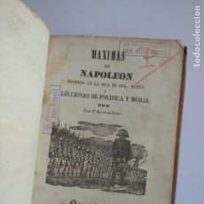 Libros antiguos: MÁXIMAS DE NAPOLEÓN. T. BELTRÁN SOLER. BARCELONA 1850 - TAPA DURA