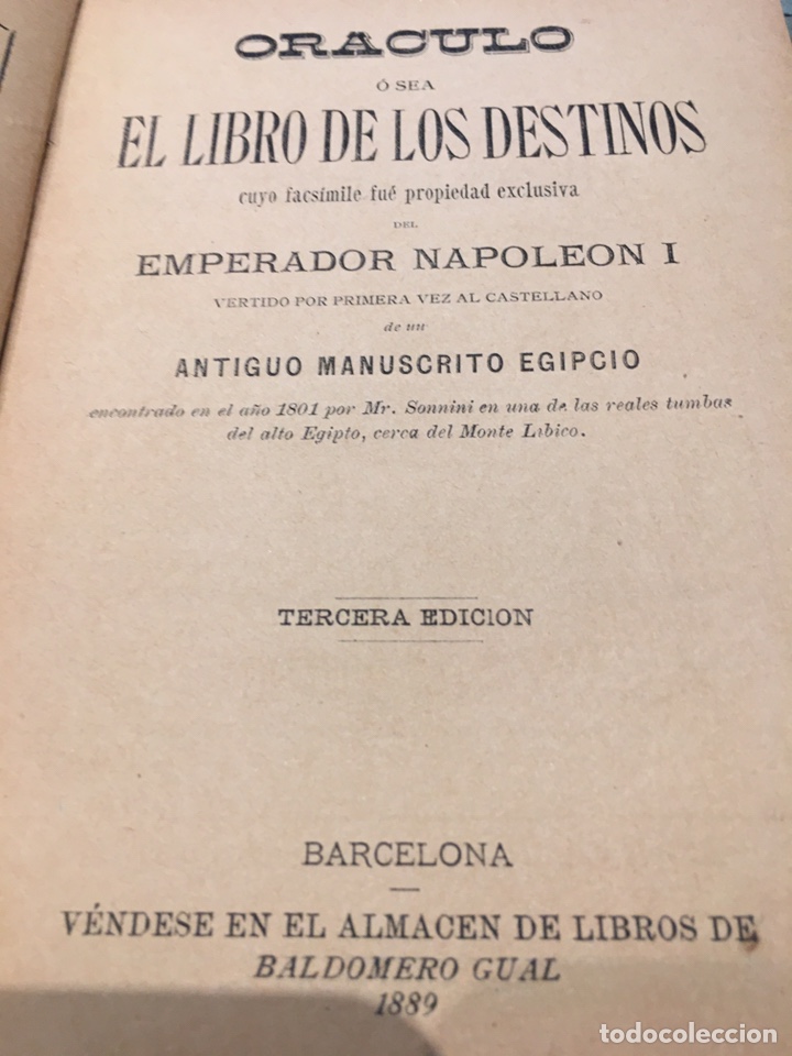 Libros antiguos: Libro Or&aacute;culo o sea El Libro de los Destinos . - Foto 5
