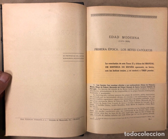 Libros antiguos: MANUAL DE HISTORIA DE ESPAÑA POR PEDRO AGUADO BLEYE. EDIT. ELEXPURU HERMANOS 1929. - Foto 4 - 208195571