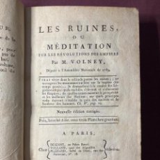 Libros antiguos: 1792 - M. VOLNEY. LES RUINES OU MÉDITATION SUR LES RÉVOLUTIONS DES EMPIRES.. Lote 223332167