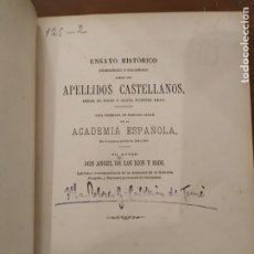 Libros antiguos: ENSAYO HISTORICO-ETIMOLOGICO FILOLOGICO SOBRE LOS APELLIDOS CASTELLANOS GODOY ALCANTARA MADRID 1874. Lote 227584710