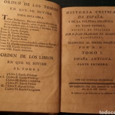 Libros antiguos: LIBRO ANTIGUO. HISTORIA CRÍTICA DE ESPAÑA TOMO I. 1789