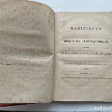 Libros antiguos: MANIFIESTO DEL DUQUE DE ALBURQUERQUE, LONDRES, 1.810. PRIMERA EDICIÓN. Lote 311218373