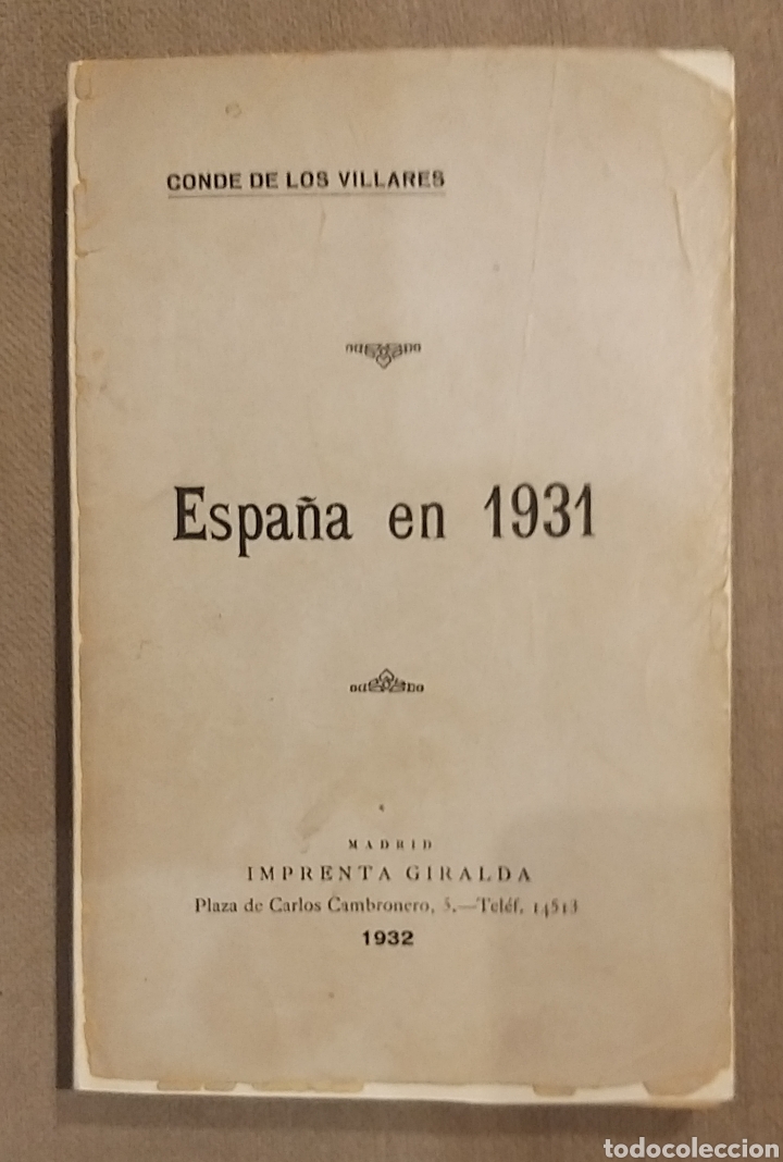 Libros antiguos: Espa&ntilde;a en 1931 - Foto 1