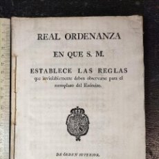 Libros antiguos: REAL ORDENANZA PARA EL REEMPLAZO DEL EXÉRCITO. 1800.. Lote 348546838