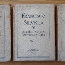 Libros antiguos: FRANCISCO SILVELA, ARTÍCULOS, DISCURSOS, CONFERENCIAS Y CARTAS, OBRA COMPLETA. ED. MATEU, 1922 RARO. Lote 363748195