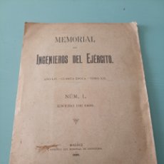 Libros antiguos: MEMORIAL DE INGENIEROS DEL EJÉRCITO. TOMO XVI. NÚM 1. MADRID 1899. Lote 402157874