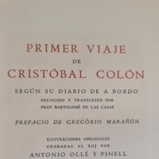 Libros antiguos: CRISTOBAL COLON. PRIMER VIAJE SEGUN SU DIARIO. BARTOLOME DE LAS CASAS. 1944.