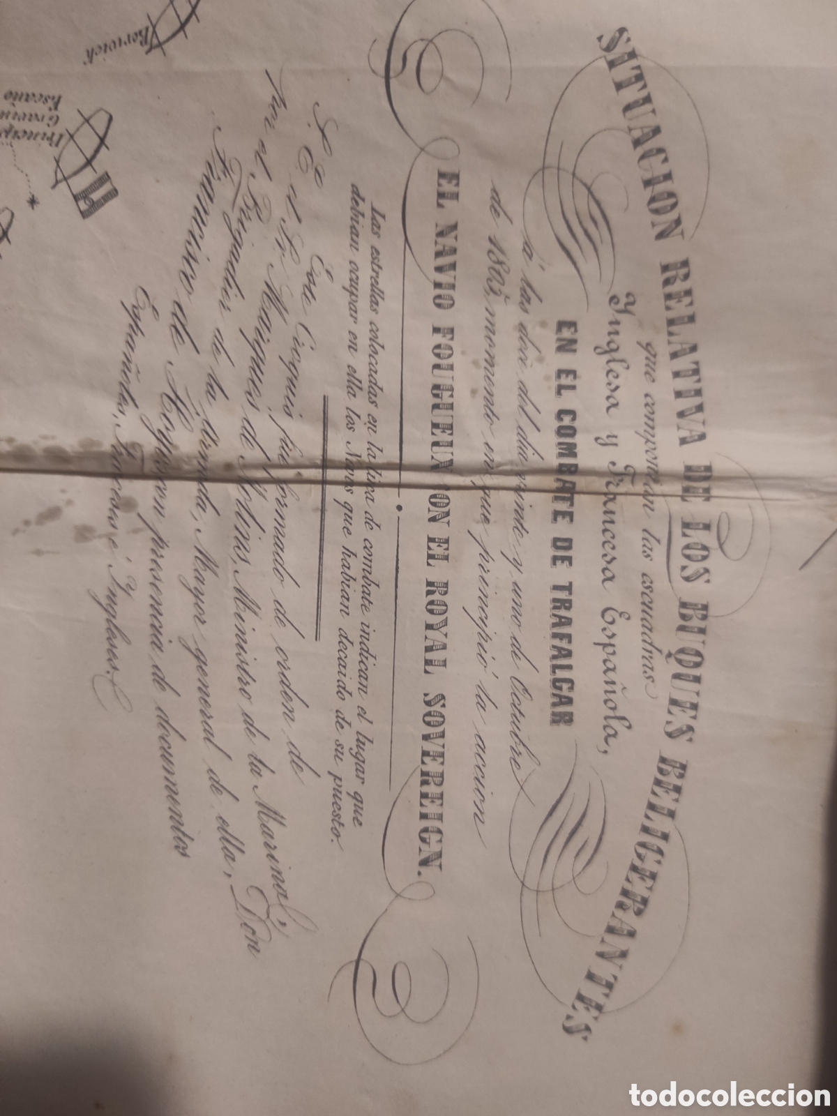 Libros antiguos: Libro combate de Trafalgar 1.850 - Foto 9