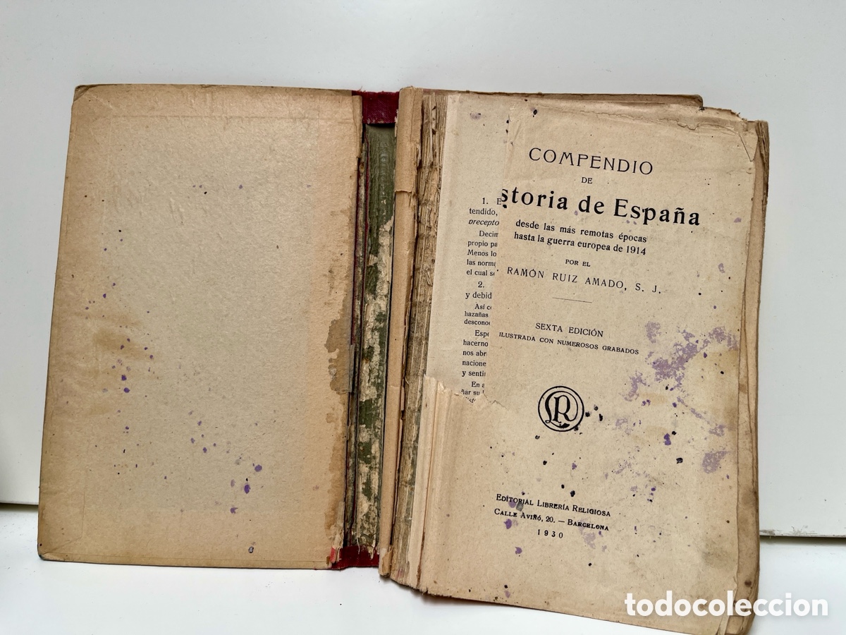 Libros antiguos: Compendio de Historia de Espa&ntilde;a. 1930. - Foto 2