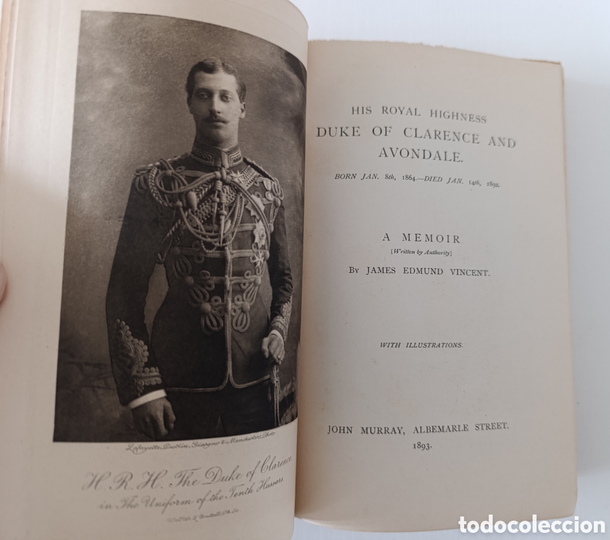 Libros antiguos: JE Vincent: Duke Clarence Avondale 1893 Prince Eddy Windsors Britain historia Inglaterra nobleza