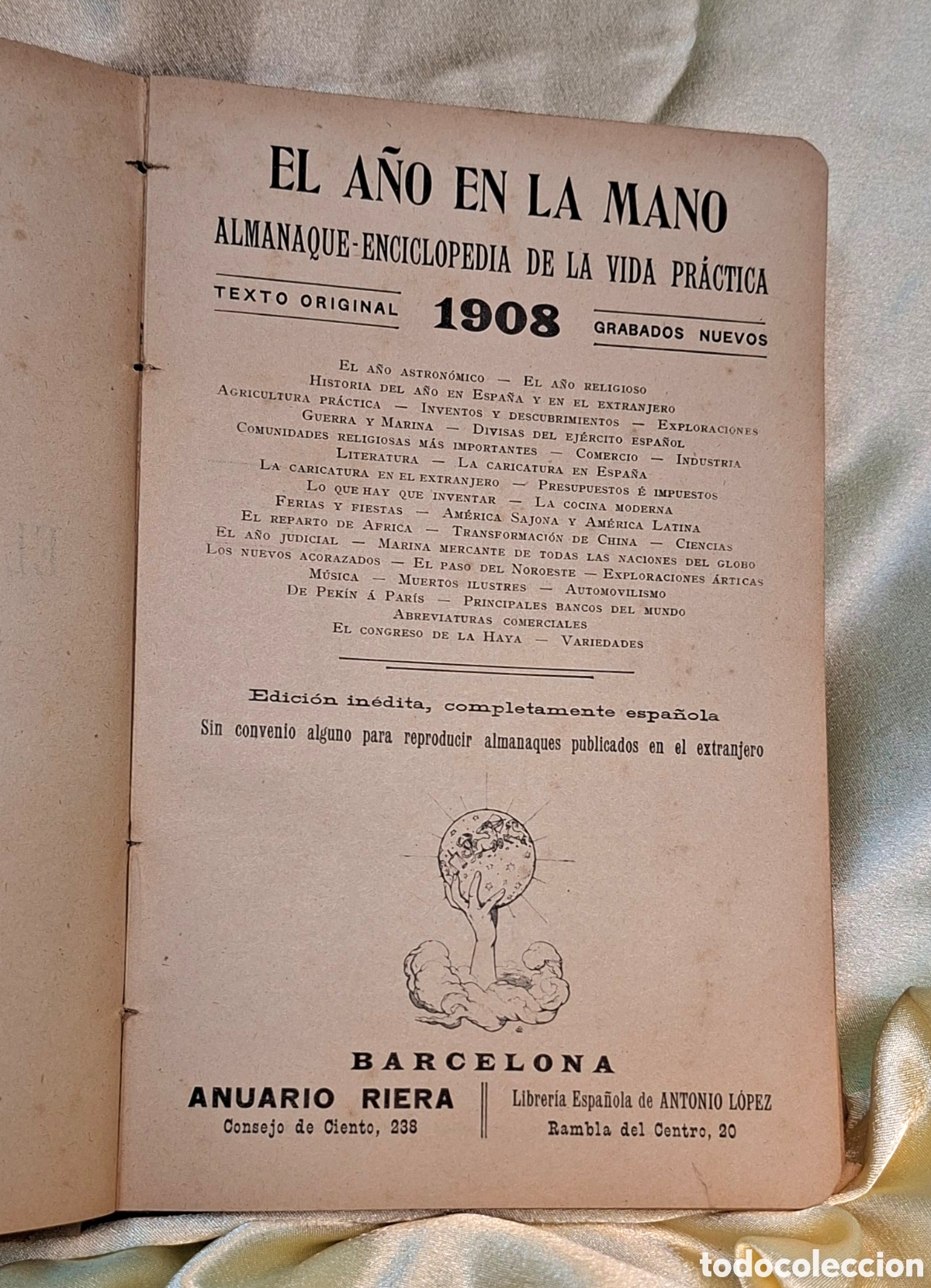 Libros antiguos: Almanaque del a&ntilde;o 1908 de Barcelona. - Foto 5