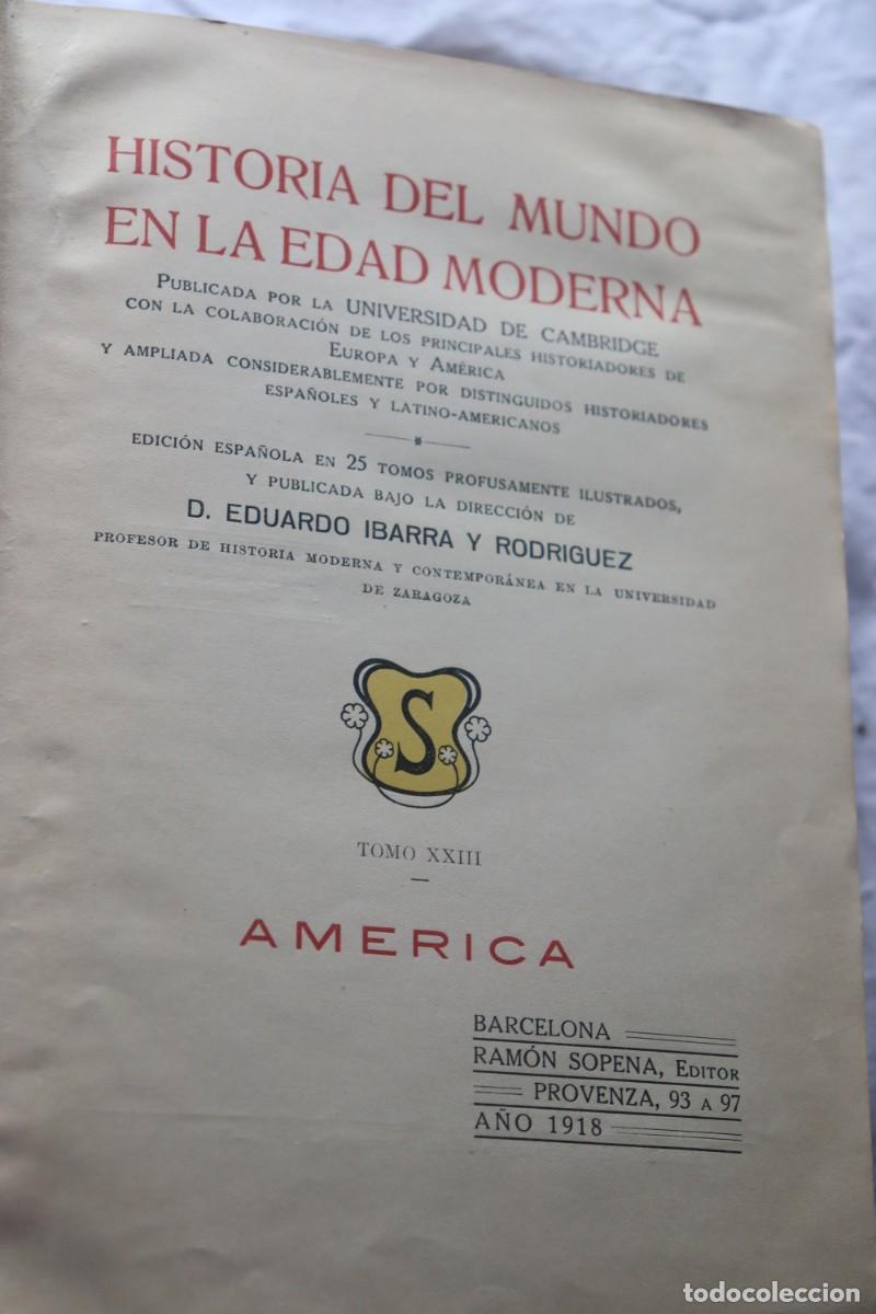 Libros antiguos: Historia del Mundo Edad Moderna 1918 &ndash; Tomo XXIII Am&eacute;rica &ndash; Sopena
