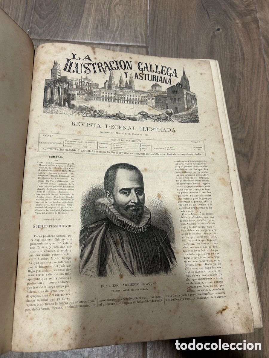Libros antiguos: &rdquo;La Ilustraci&oacute;n Gallega y Asturiana&rdquo;,completa 4 tomos original de &eacute;poca