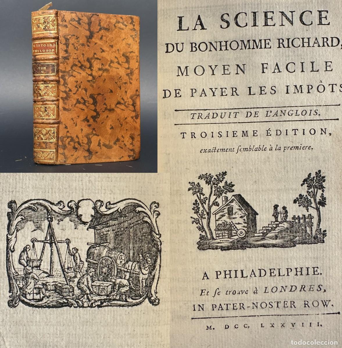 Libros antiguos: a&ntilde;o 1778 - LA SCIENCE DU BONHOMME RICHARD - Benjamin Franklin - Forma sencilla de pagar los impuesto