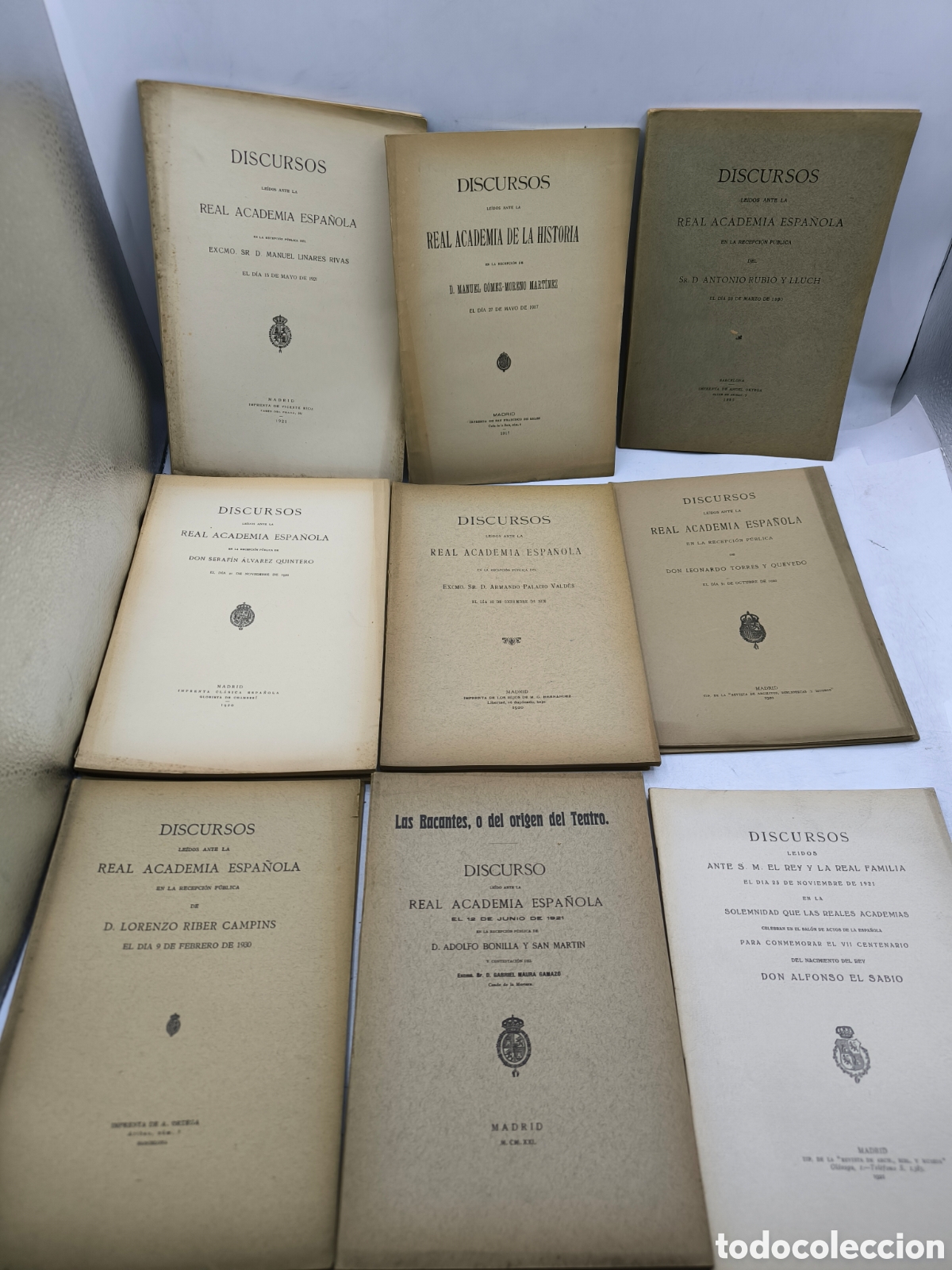 Libros antiguos: 9 discursos le&iacute;dos ante el Real academia Espa&ntilde;ola