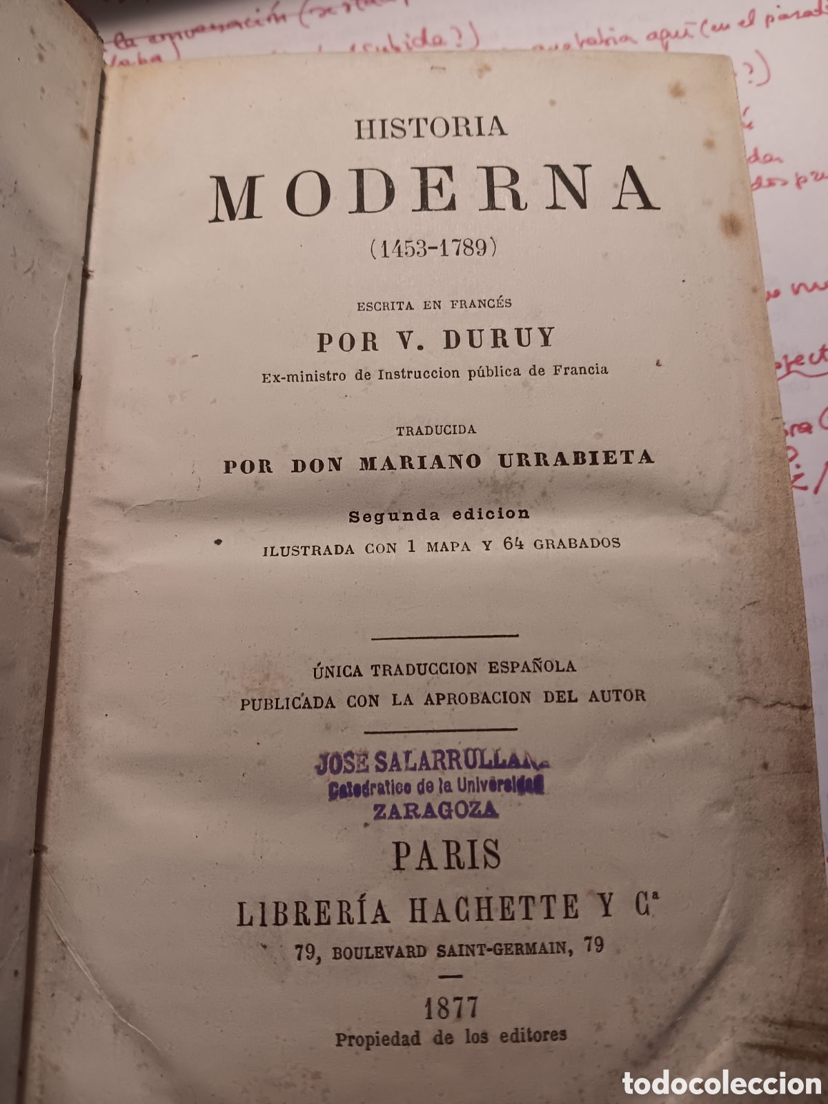 Libros antiguos: HISTORIA MODERNA 1453-1789 V. DURUY PARIS 1877