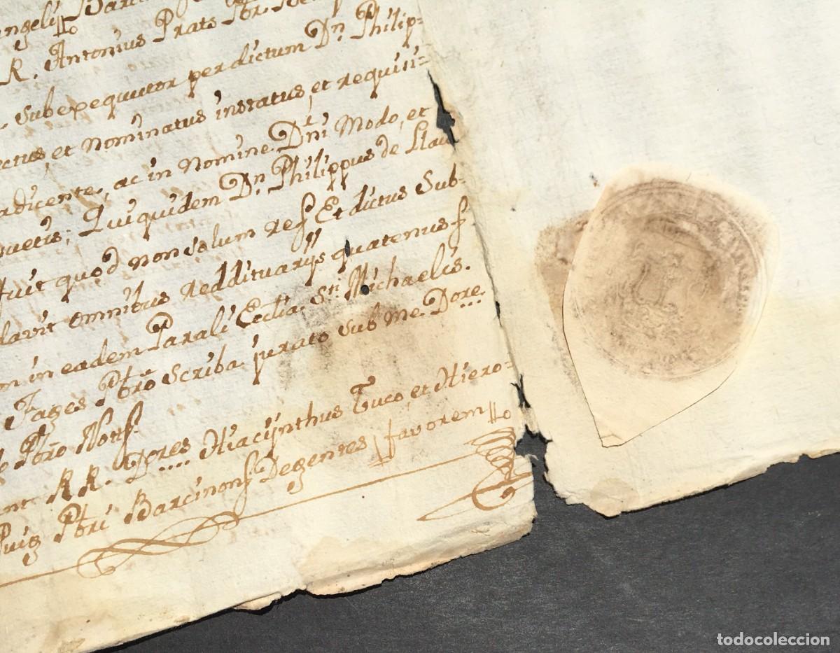 Libros antiguos: A&ntilde;o 1762 - Manuscrito - Barcelona - Sello en seco - iglesia San Miguel Arc&aacute;ngel