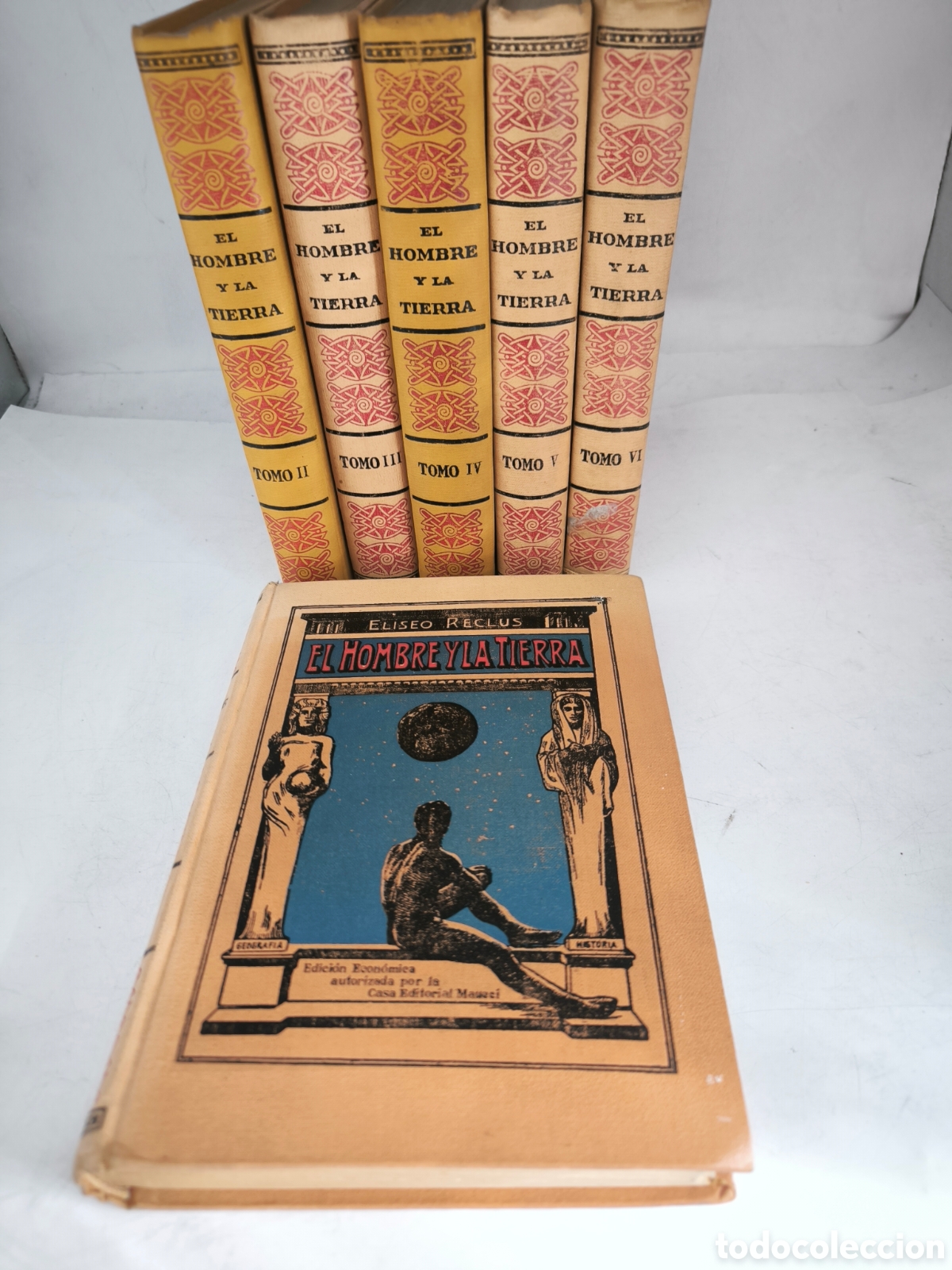 Old books: El hombre y la tierra. Eliseo Reclus. 6 tomos. 1933