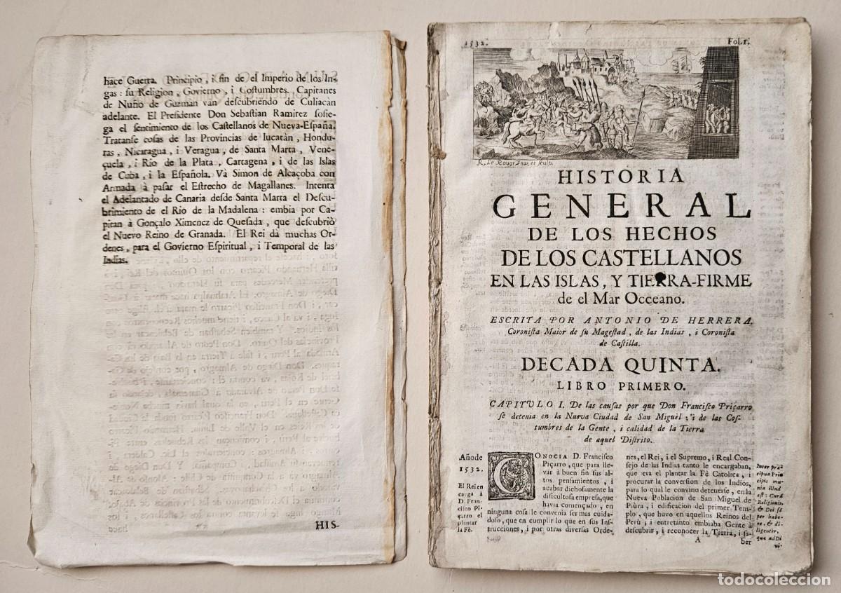 Libri antichi: D&eacute;cadas de Herrera. D&eacute;cada quinta.