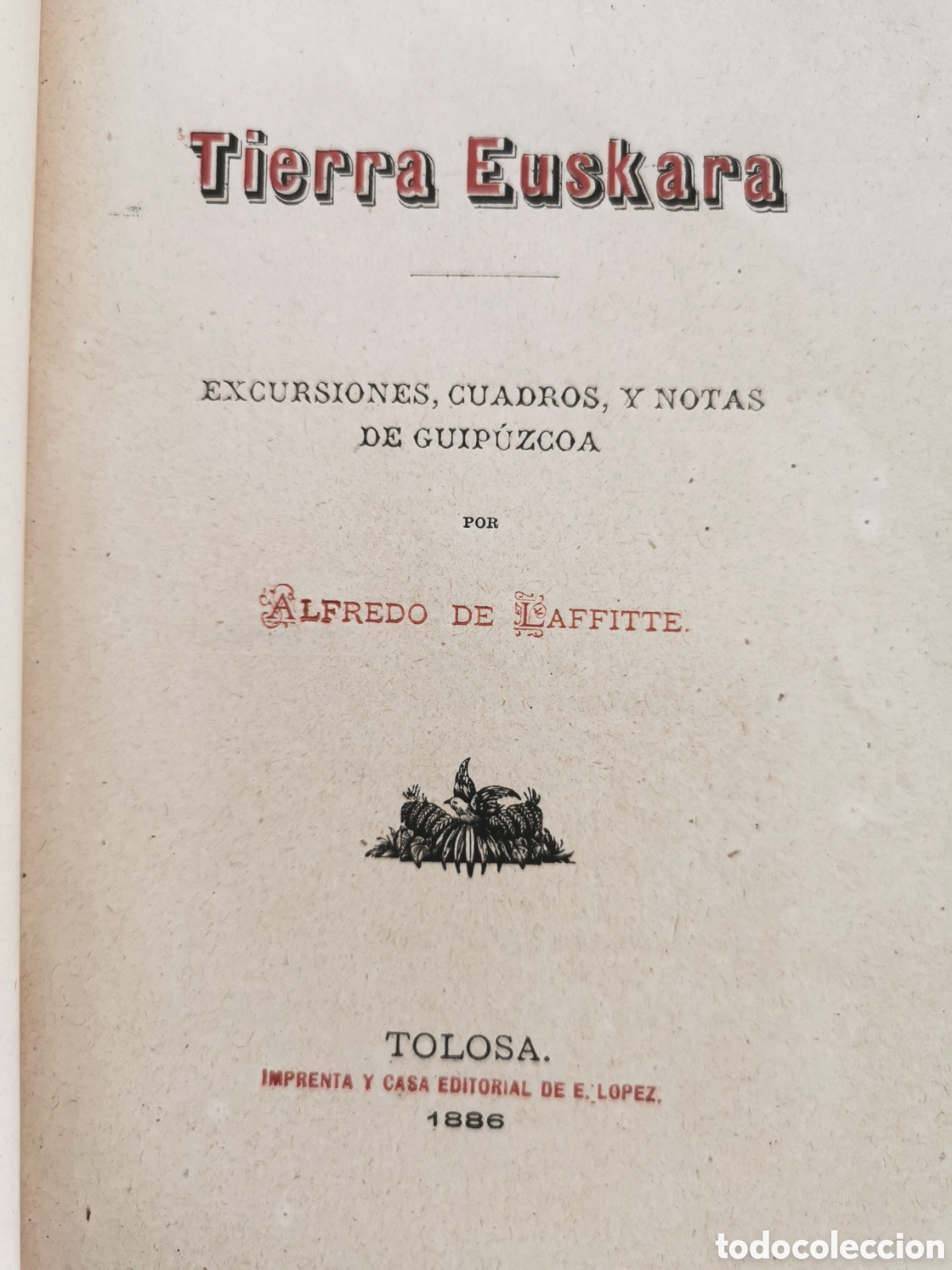 Libros antiguos: Tierra euskara. Alfredo de Laffitte 1886 - Foto 2