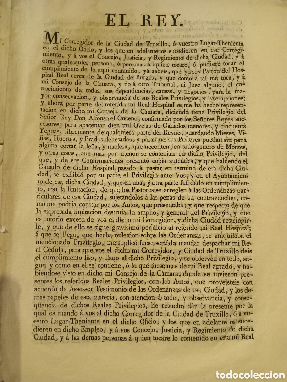 Libri antichi: Privilegio del hospital del Rey en Burgos 1816
