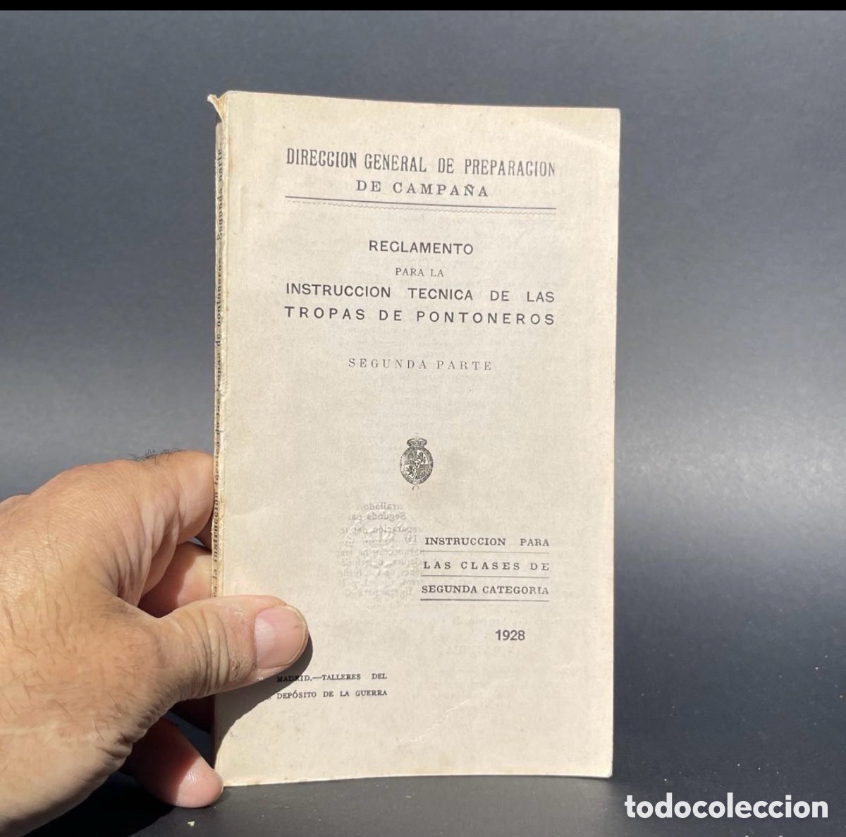 Livres anciens: A&ntilde;o 1928 - Reglamento para la Instrucci&oacute;n de las Tropas de Pontoneros - Ingenier&iacute;a - Ejercito tomo 2