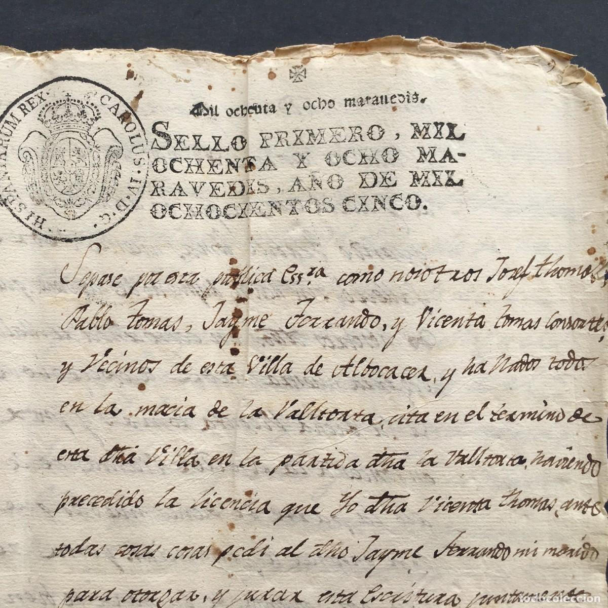 Libros antiguos: A&ntilde;o 1805 - Manuscrito - Albocacer - Valltorta - Castell&oacute;n de la plana