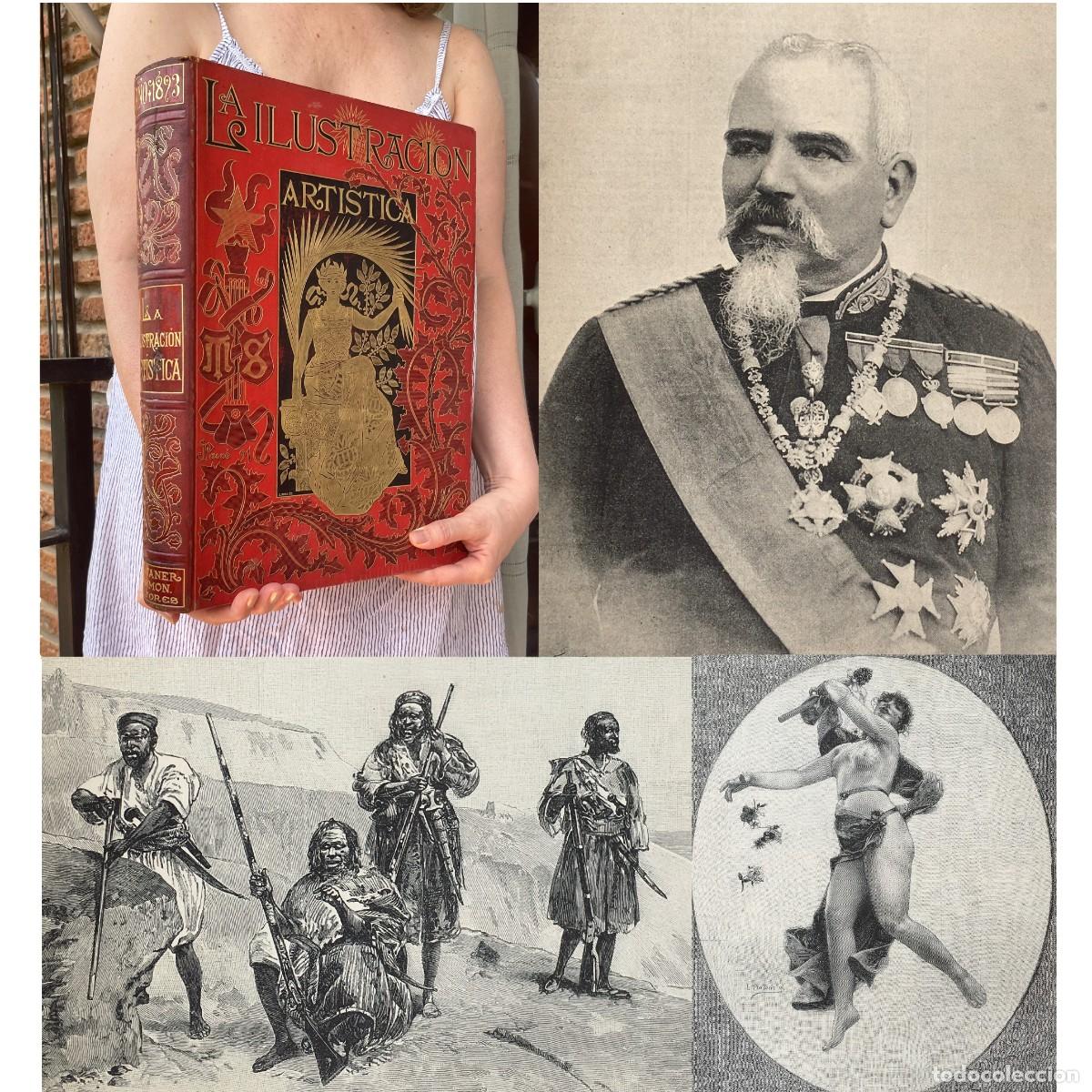 Livres anciens: A&ntilde;o 1893 - Melilla - Guerra de Marruecos - &Aacute;frica - La Ilustraci&oacute;n Art&iacute;stica - Gran tama&ntilde;o