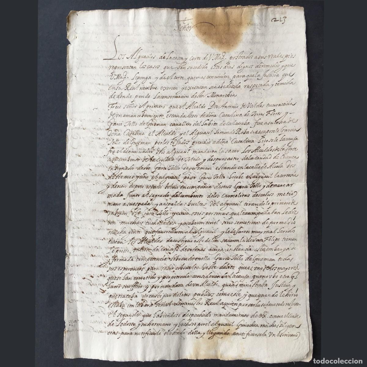 Libros antiguos: Siglo XVIII - Manuscrito amancebamiento - asesinato de alguacil - Barajas - Madrid - Garci Tello