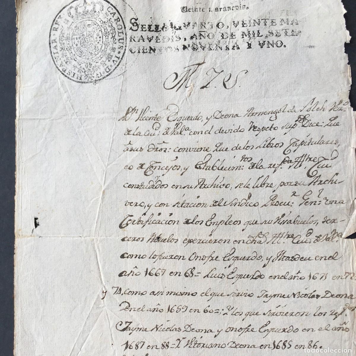 Libros antiguos: A&ntilde;o 1791 - Manuscrito - Valencia - Esquerdo - Sagunto