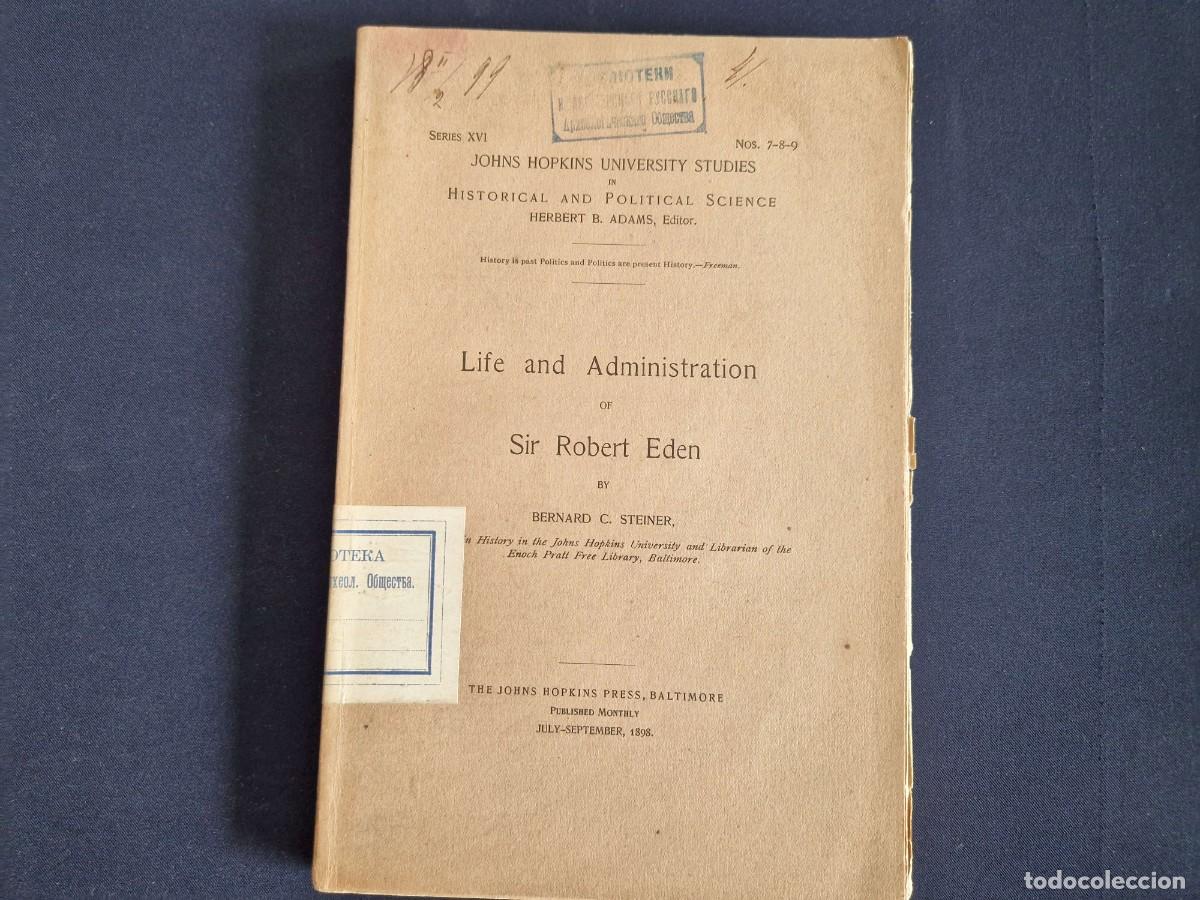 Libros antiguos: Steiner - Life of Sir Robert Eden - 1898 - Sellos Imperiales Rusos