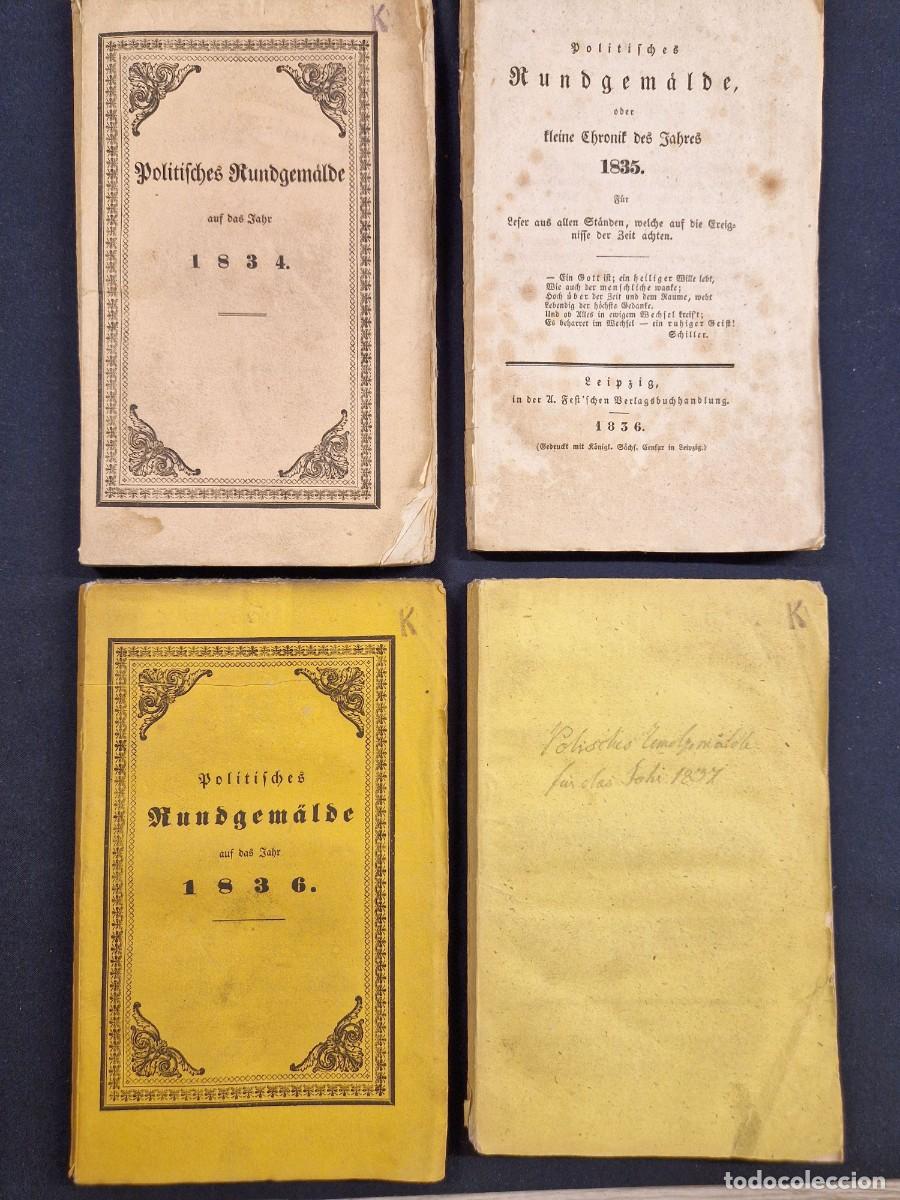 Libros antiguos: Politisches Rundgem&auml;lde - Cr&oacute;nica Pol&iacute;tica 1834-1837 - 4 Vol&uacute;menes - Leipzig