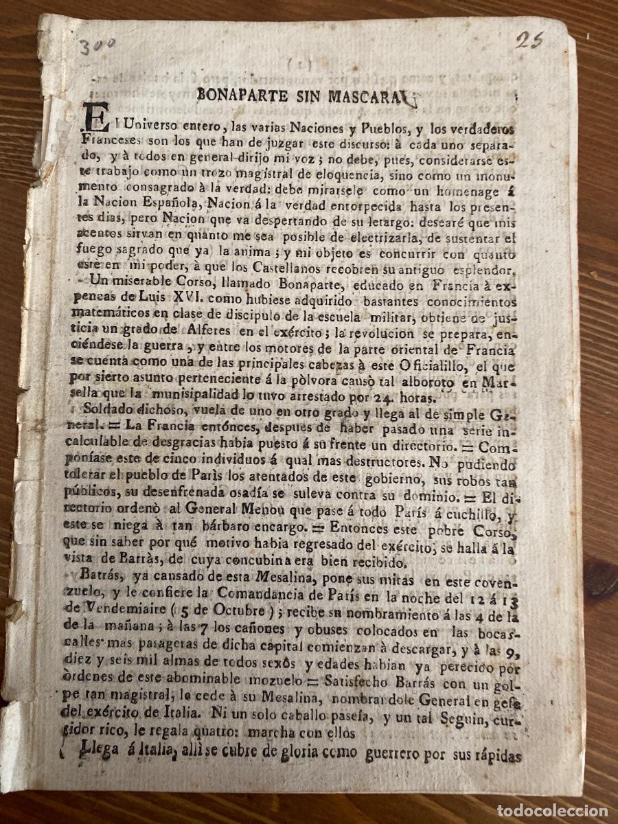 Libros antiguos: BONAPARTE SIN MARSCARA FREDERIC QUILLET 1808 ANTONIO GALIANO TRADUCTOR GUERRA DE LA INDEPENDENCIA