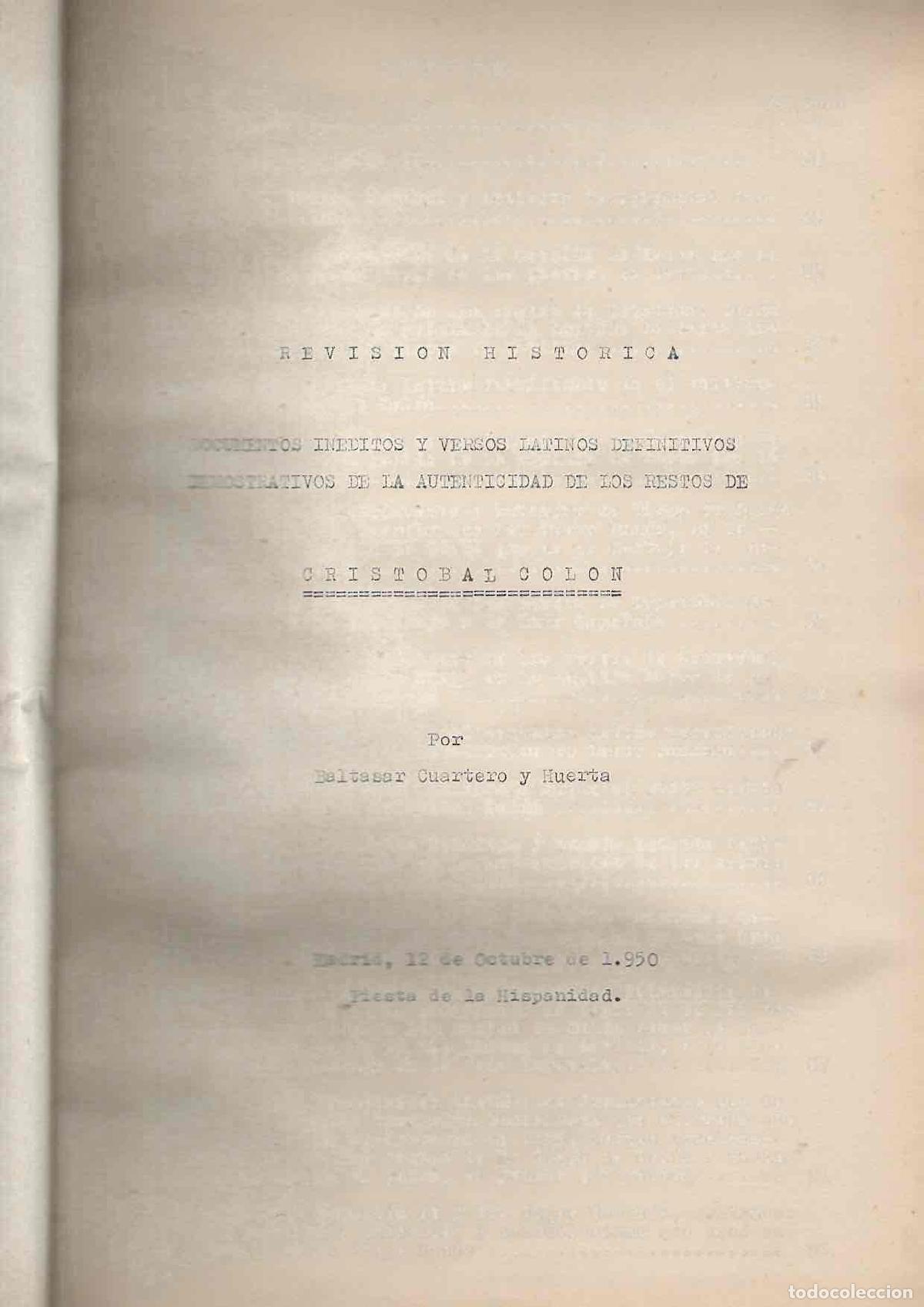 Libros antiguos: DOCUMENTOS INEDITOS DEFINITIVOS DEMOSTRATIVOS DE LA AUTENTICIDAD DE LOS RESTOS DE CRISTOBAL COLON