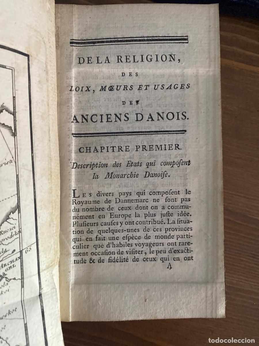 Libros antiguos: Les anciens Danois, ou Essai sur leur religion H. MALLET 1790 INCLUYE MAPA