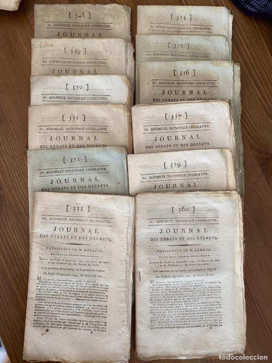 Libros antiguos: Assemblee nationale legislative journal des debats et des decrets setmebre 1792. 13 nums 348- 360