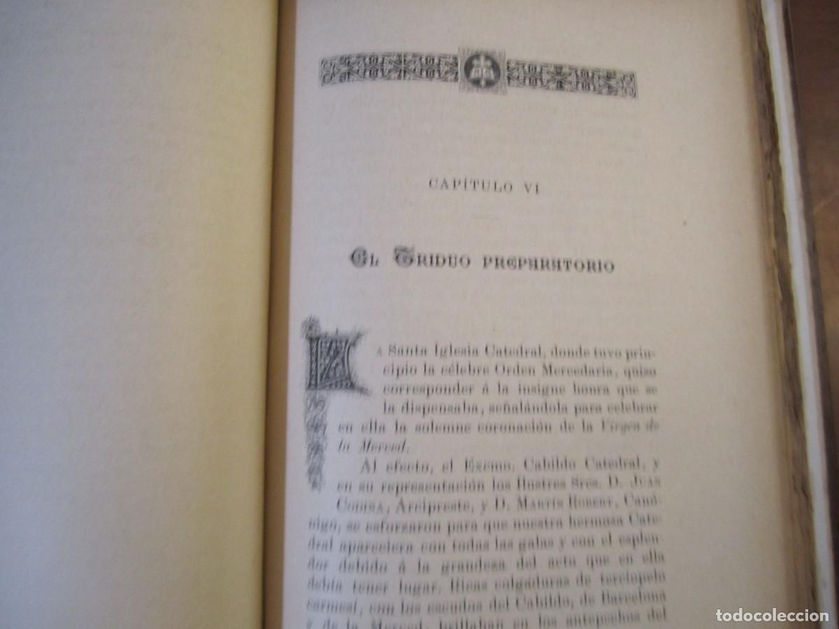 Libros antiguos: CRONICA CORONACION IMAGEN NTRA.SRA.DE LA MERCED ARISTIDES DE ARTI&Ntilde;ANO 1889 BARCELONA