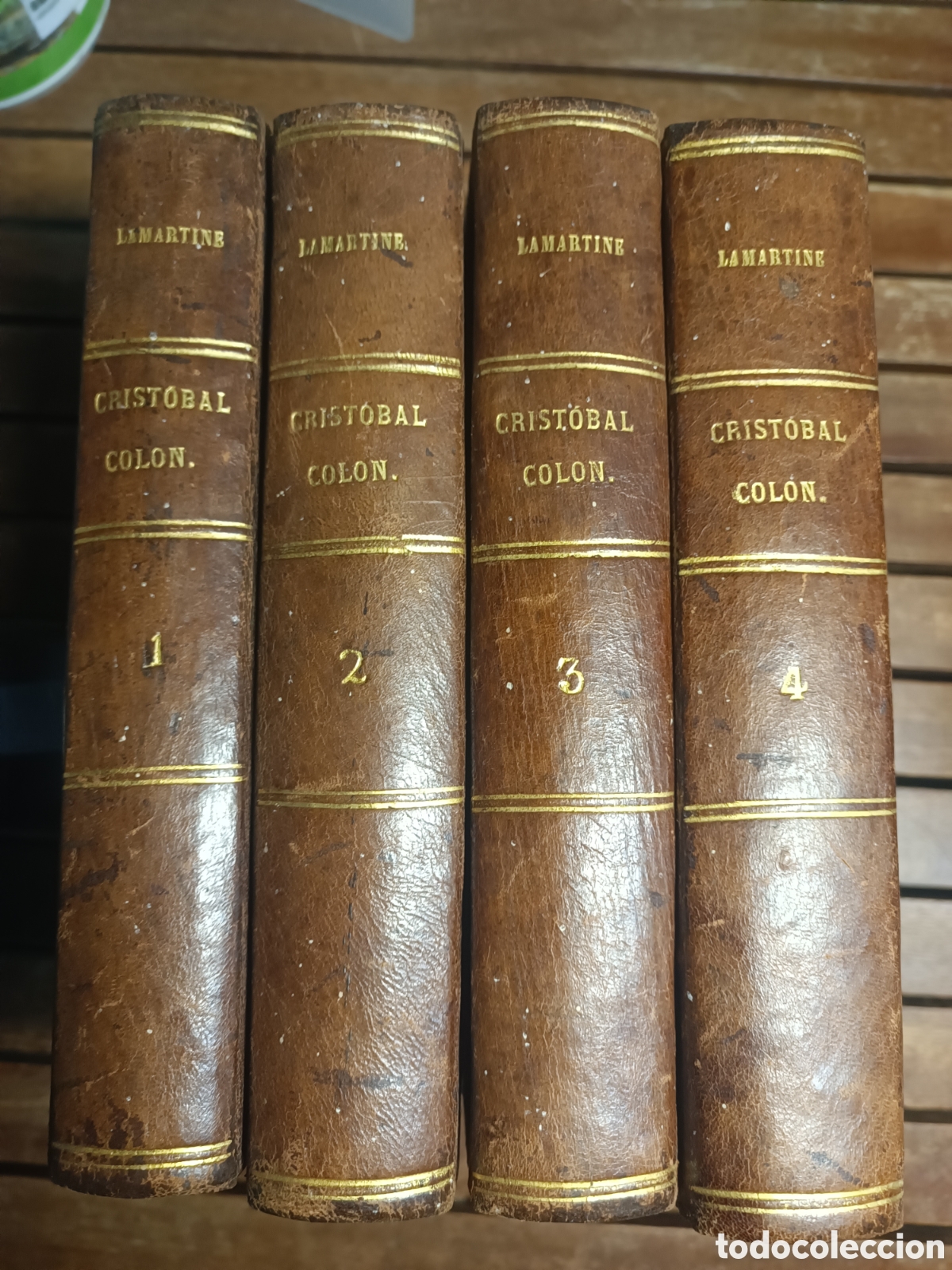 Libros antiguos: CRIST&Oacute;BAL COLON DESCUBRIMIENTO DE LAS AM&Eacute;RICAS ALFONSO DE LAMARTINE URBANO MANINI 4 vol. Mon