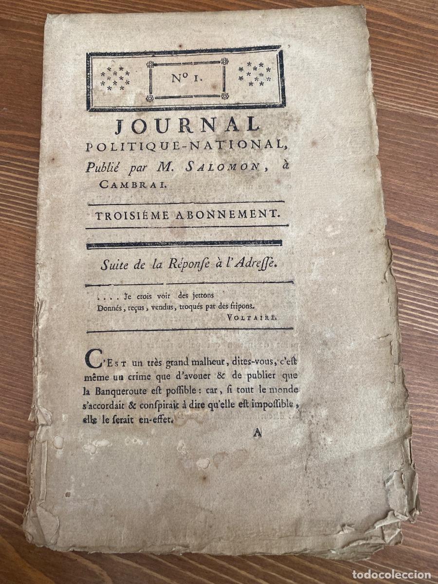 Libros antiguos: JOURNAL POLITIQUE NATIONAL N&ordm; 1 M. SALOMON 1789 REVOLUCION FRANCESA
