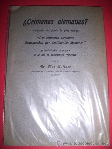 Libros antiguos: KUTTNER, Max. - &iquest;Crimenes alemanes? - Foto 1