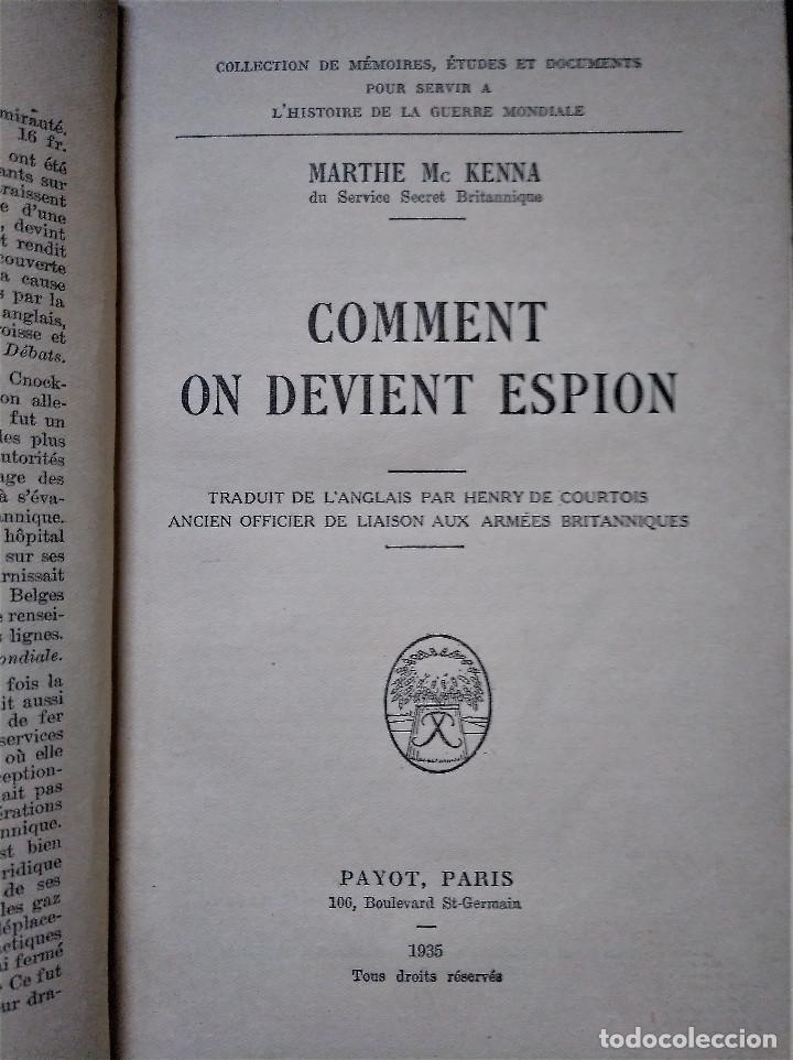 Libros antiguos: Comment on devient espion, Mc Kenna, 1935 - Foto 1