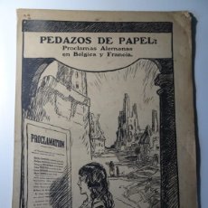 Libros antiguos: ANTIGUA PUBLICACIÓN PEDAZOS DE PAPEL, PROCLAMAS ALEMANAS EN BÉLGICA Y FRANCIA, 1917