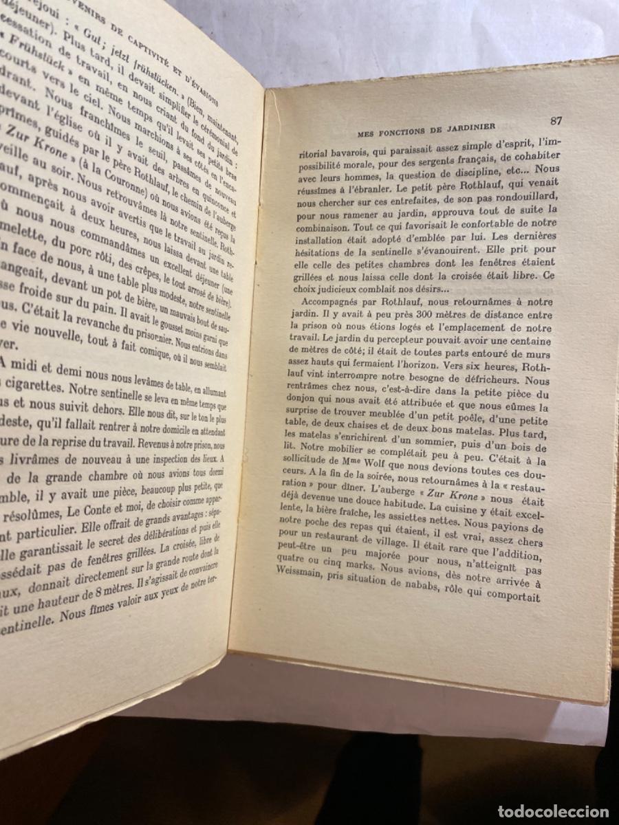 Libros antiguos: Souvenirs de captivit&eacute; et d&eacute;vasions. 1915-1918. ROBERT DHARCOURT - Foto 3