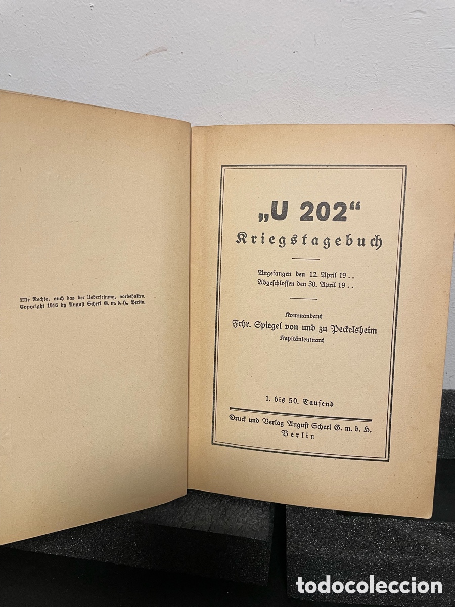 Libros antiguos: Libro Kriegstagebuch &rdquo;U202&rdquo; (Diaria de guerra) - Foto 4
