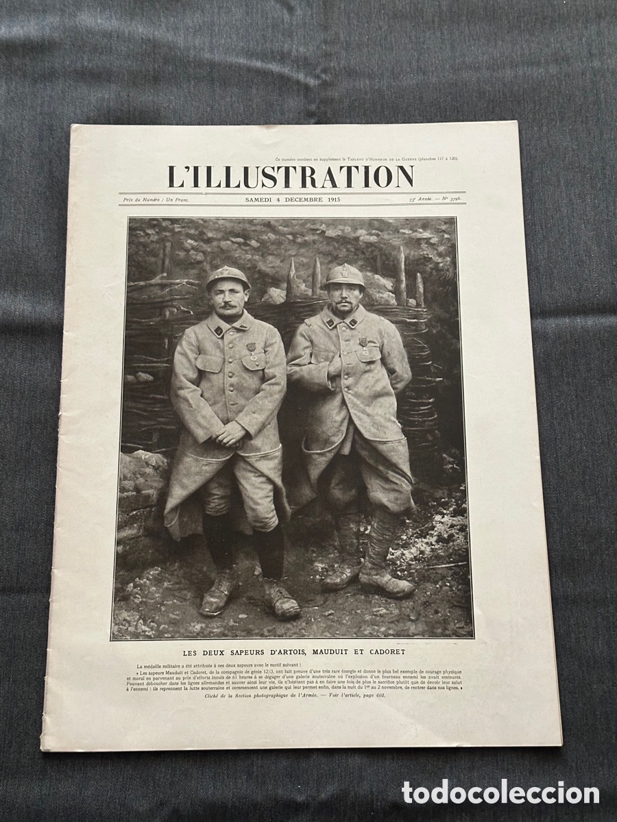 Libros antiguos: N&uacute;mero del semanario franc&eacute;s L'Illustration fechado el 4 de diciembre de 1915.